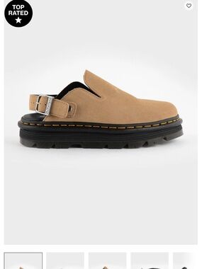 Dr. Martens Tan Suede Slingback Clog with Black Lug Sole